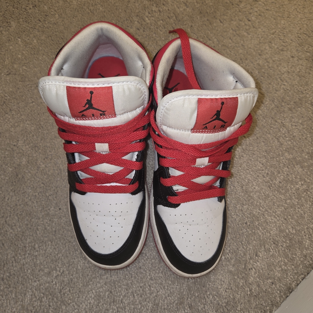 Kids Jordan Sneakers - Dark Pink, Black and White